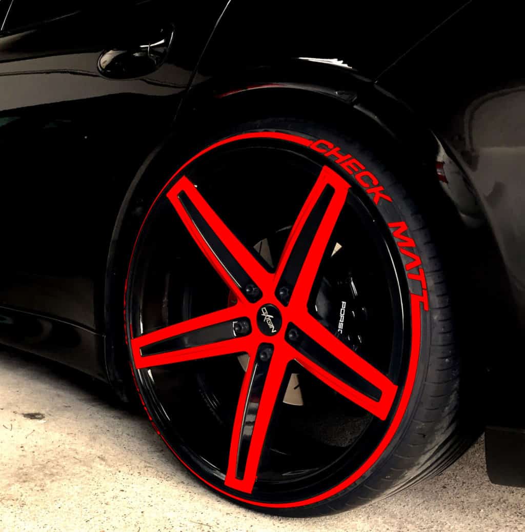 Rot - Reifenstripe -  - Individuelle Reifenaufkleber und  Reifenbeschriftung