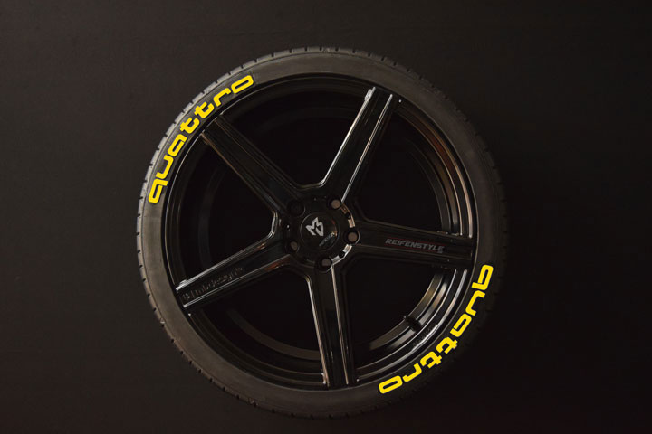 Quattro - Reifenbeschriftung - Reifenaufkleber -  -  Individuelle Reifenaufkleber und Reifenbeschriftung